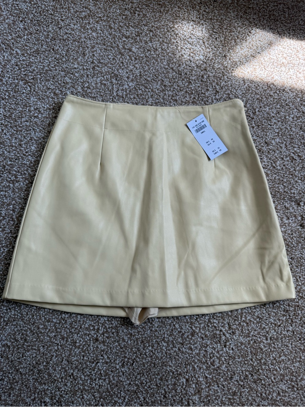 Abercrombie & Fitch Yellow Faux Leather Mini Skort